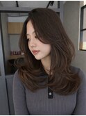 大分ミディアムレイヤーかるめ韓国レイヤーくびれスタイル