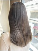 透明感ベージュ美髪ストレート艶髪ナチュラル縮毛矯正梅雨対策