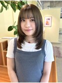 20代30代40代　オリーブベージュ/ ミディアムレイヤー