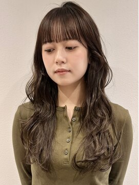 ラミエバイメルト 下北沢(lamie by melt) 顔周りカットロングレイヤーオリーブベージュ小顔ヘア人気下北沢