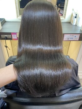 髪質改善専門店 BLAZE THE SALON 守恒の写真/驚きの指通りを叶えてくれる！髪質に合わせた薬剤で自然なストレートヘアを実現。理想の仕上がりに◎