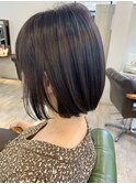 アフロート添田】バッサリタイトボブ暗め透明感アッシュブラウン