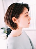 前髪なし大人ひし形ボブ