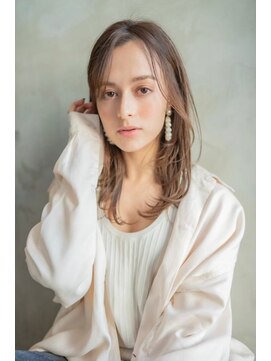 オースティン 流山おおたかの森(AUSTIN) 大人かわいい前髪セシルカットココアブラウンフリンジウェーブ