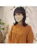 "韓国風顔周りレイヤー×くすみダークトーン"ayumi