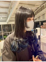 アクアオモテサンドウ(ACQUA omotesando)&nbsp;＊姫カットウルフヘアセミロングレイヤーカット！裾カラーブルー