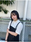 【切りっぱなしボブ×黒髪×ナチュラル