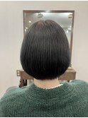 アディクシーカラー ブルーアッシュパッツンボブ 心斎橋