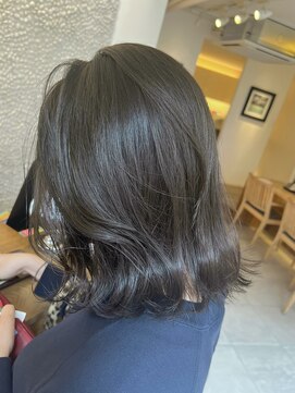 ビーチ(BEACH) ミントベージュ 大人ボブ ブリーチなしカラー