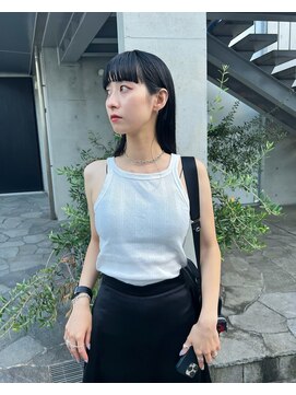 ローウェ 二子玉川(Louwe) ボブ/大人かわいい/フェザーバング/透け感グレージュ