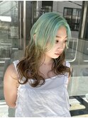 ルーツカラーデザインカラーミントグリーンターコイズハイトーン