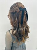 waveハーフアップ
