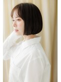 似合わせカットシースルーバング艶感前下がりボブZ大宮30代40代