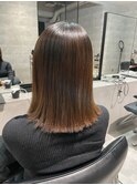 ハイライト&縮毛履歴へのダメージレス縮毛矯正＊