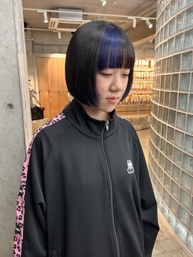 ブロックカラー/デザインカラー/ボブ/ブリーチ