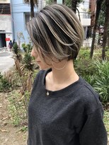 サニー 渋谷(SUNNY)&nbsp;バレイヤージュ、ハイライト、ショートカット、ダブルカラー