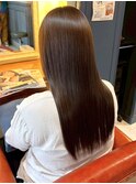 髪質改善ストレート 縮毛矯正 アッシュブラウン 透明感カラー