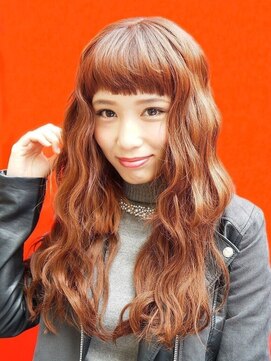 ヘアアンドメイク サファイア 豊橋店(ヘア&メイク SAPPHIRE) #ルーズロングカール#オン眉#パーマ#マーメイドオレンジ