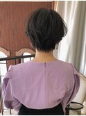 暗髪ショート 長めバング フェアリーショート