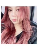 レイヤーカット。大人ピンク