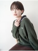 ♪大人可愛い小顔ショートマッシュショートチョコレート