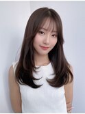 韓国ヘア似合わせレイヤーカット前髪顔周りカット大人美人