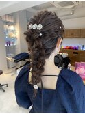 結婚式ヘアセットデートヘアヘアアレンジライブヘア編み込みヘア