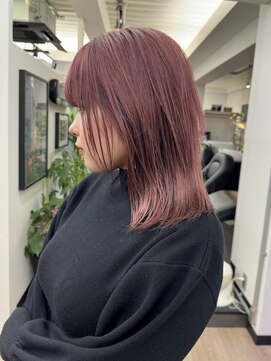 ヒビヲ(HIBIO) ハイトーンカラーミディアムレイヤーカットミルクティーベージュ