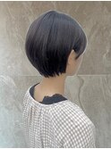 丸みショート×艶黒髪