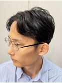 メンズビジネス爽やかマッシュツーブロック顔剃り眉毛カット