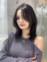 ロンドメリア 天神大名店(Lond Melia) 小顔に見せるミディアムヘア/韓国ヘア/ダブルカラー