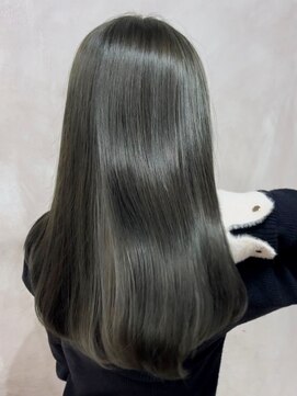 アリー 原宿 表参道(ALLY) ALLY 松村潤 髪質改善×ブリーチなしカラーオリーブグレージュ