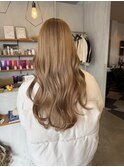 ミルクティーベージュ髪質改善ブリーチカラー