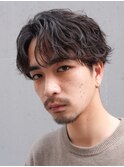 原宿メンズパーマルーズパーマシャドウパーマセンターパート緩め