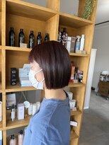 アウラヘアーサロン(aura hair salon) 【Yukie】ミニボブピンクブラウン