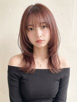 アロン(ALLON)&nbsp;艶感チェリーブラウン×韓国風レイヤーハッシュカット