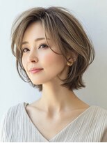 Heart's美人設計と白髪ぼかし専門店 青山表参道店 脱白髪染め/ショートヘア【ハーツ】&nbsp;白髪ぼかし脱白髪染め似合わせショートボブ40代50代60代