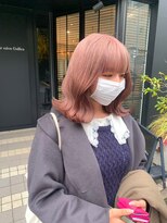 ヘアサロン ガリカ 表参道(hair salon Gallica) 【柴田優香】ピーチピンクゆるふわ巻き/こなれ感ヘア<表参道>