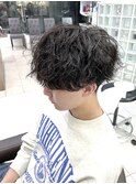 マッシュ×波巻きパーマ