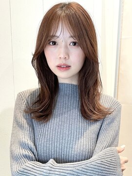 ガーデン ムサシコスギ(GARDEN MUSASHIKOSUGI) くびレイヤー エアリーロング  ピンクブラウン 顔まわりカット