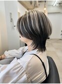 インナーカラーウルフカットアンブレラカラーレイヤーカット