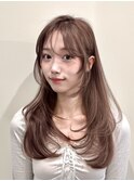 韓国風/レイヤー/小顔/前髪カット/髪質改善/グレージュ/透明感