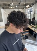 マッシュ__波巻きパーマ__ツーブロック