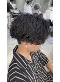 熊本メンズサロン波巻きパーマ波巻きセンターパート