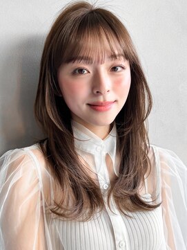 アグノス 青山(Agnos) 小顔クラゲヘアーココアベージュモテ髪薄めバング結べるボブ