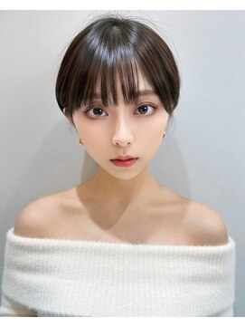 マッシュショート/小顔矯正/縮毛矯正/髪質改善/ココアベージュ