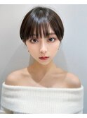 マッシュショート/小顔矯正/縮毛矯正/髪質改善/ココアベージュ
