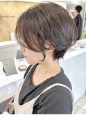 大人かわいい黒髪ハンサムショート髪質改善