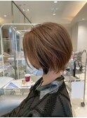 30代40代大人可愛い丸みショートボブ似合わせ小顔カット摂津本山