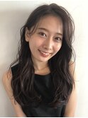 イメチェンヘアスタイル/フェミニンロング/ダークアッシュ